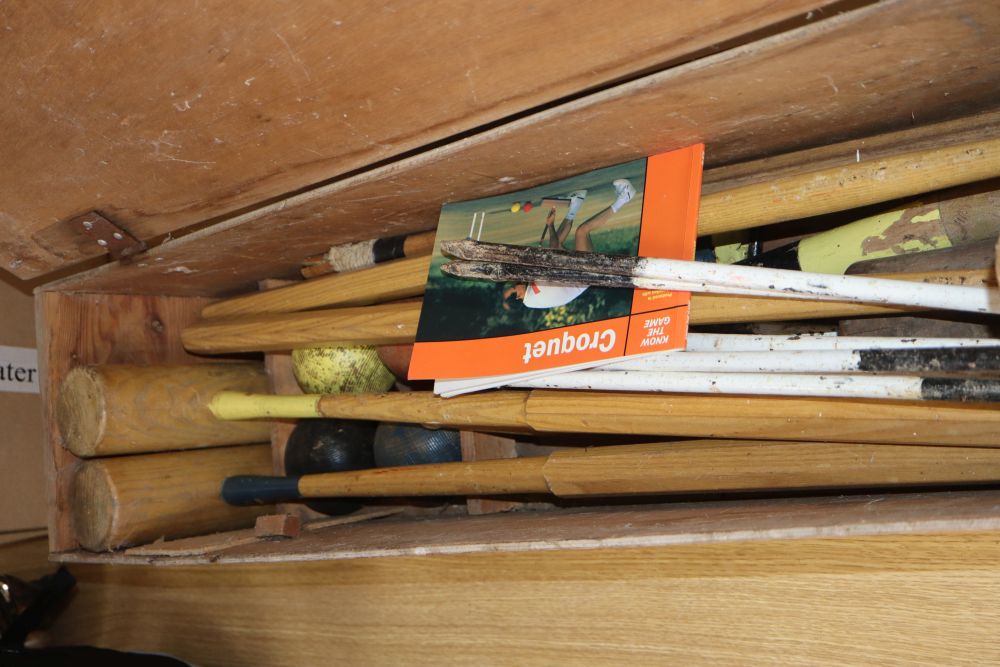 A cased croquet set